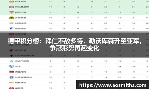 德甲积分榜：拜仁不敌多特，勒沃库森升至亚军，争冠形势再起变化